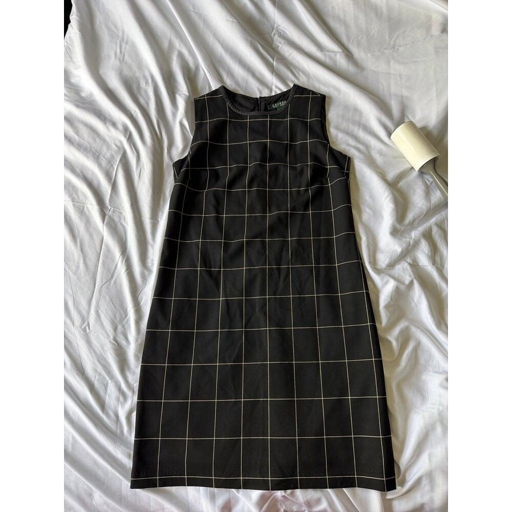 Lauren Ralph Lauren Black Checkered Sleeveless Dress